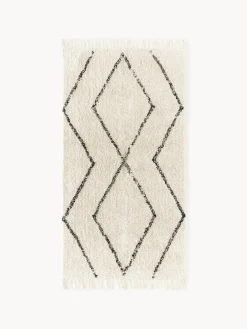 Alfombra artesanal de algodón con flecos Bina