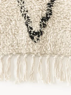 Alfombra artesanal de algodón con flecos Bina