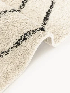 Alfombra artesanal de algodón con flecos Bina