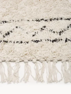 Alfombra artesanal de algodón con flecos Flonn