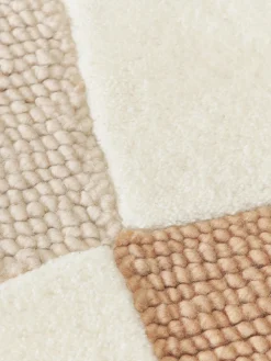 Alfombra artesanal de lana texturizada Corin