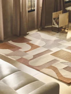 Alfombra artesanal de lana texturizada Corin