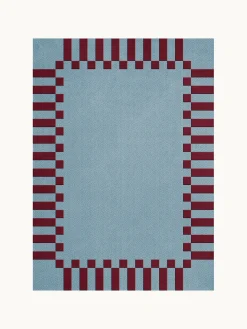 Alfombra artesanal de lana de pelo largo Tekla Frame