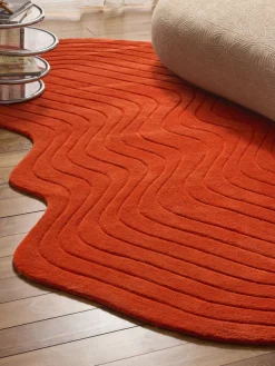 Alfombra artesanal de lana con forma orgánica Aliza