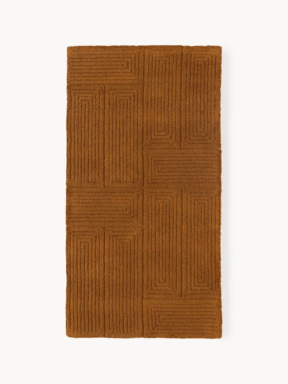 Alfombra artesanal de lana con estampado geométrico Alexia