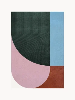 Alfombra artesanal de pelo largo de lana Follow The Trace