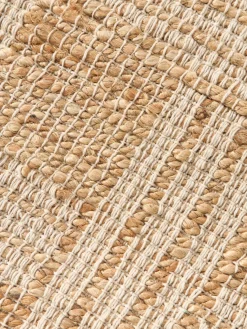 Alfombra artesanal de yute con flecos Almir