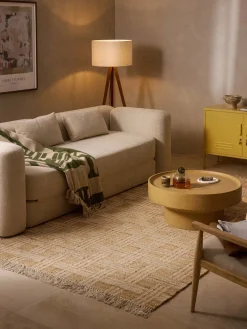 Alfombra artesanal de yute con flecos Almir