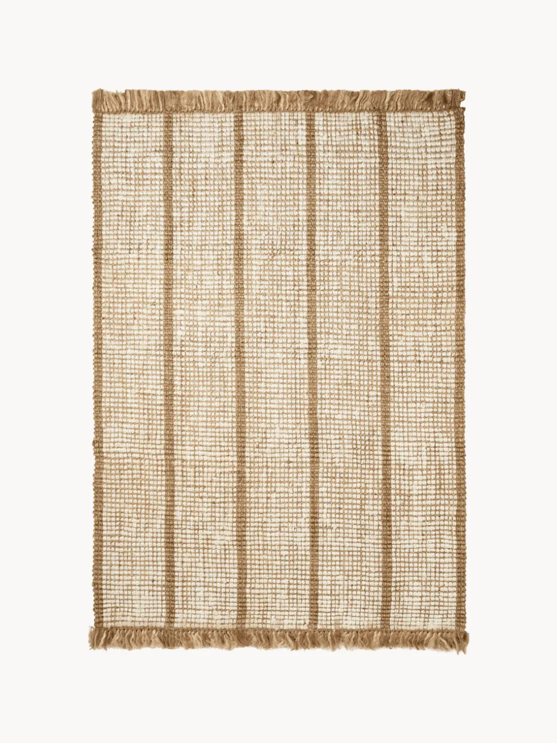 Alfombra artesanal de yute con flecos Athens