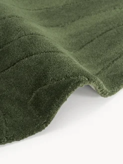 Alfombra artesanal redonda de lana Aaron