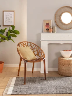 Alfombra corredor artesanal de lana con flecos Kim