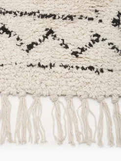 Alfombra corredor artesanal de algodón con flecos Flonn