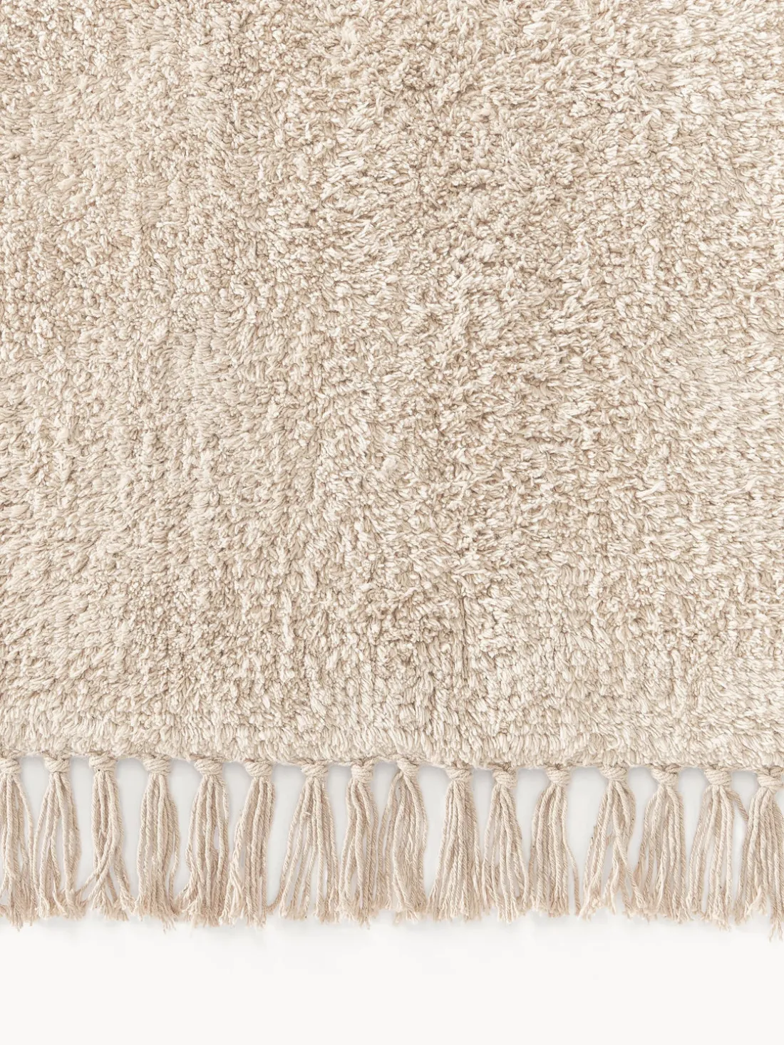 Alfombra corredor artesanal con flecos Daya