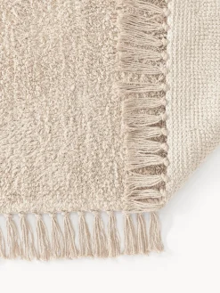 Alfombra corredor artesanal con flecos Daya