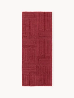 Alfombra corredor artesanal de lana con estampado geométrico Alexia