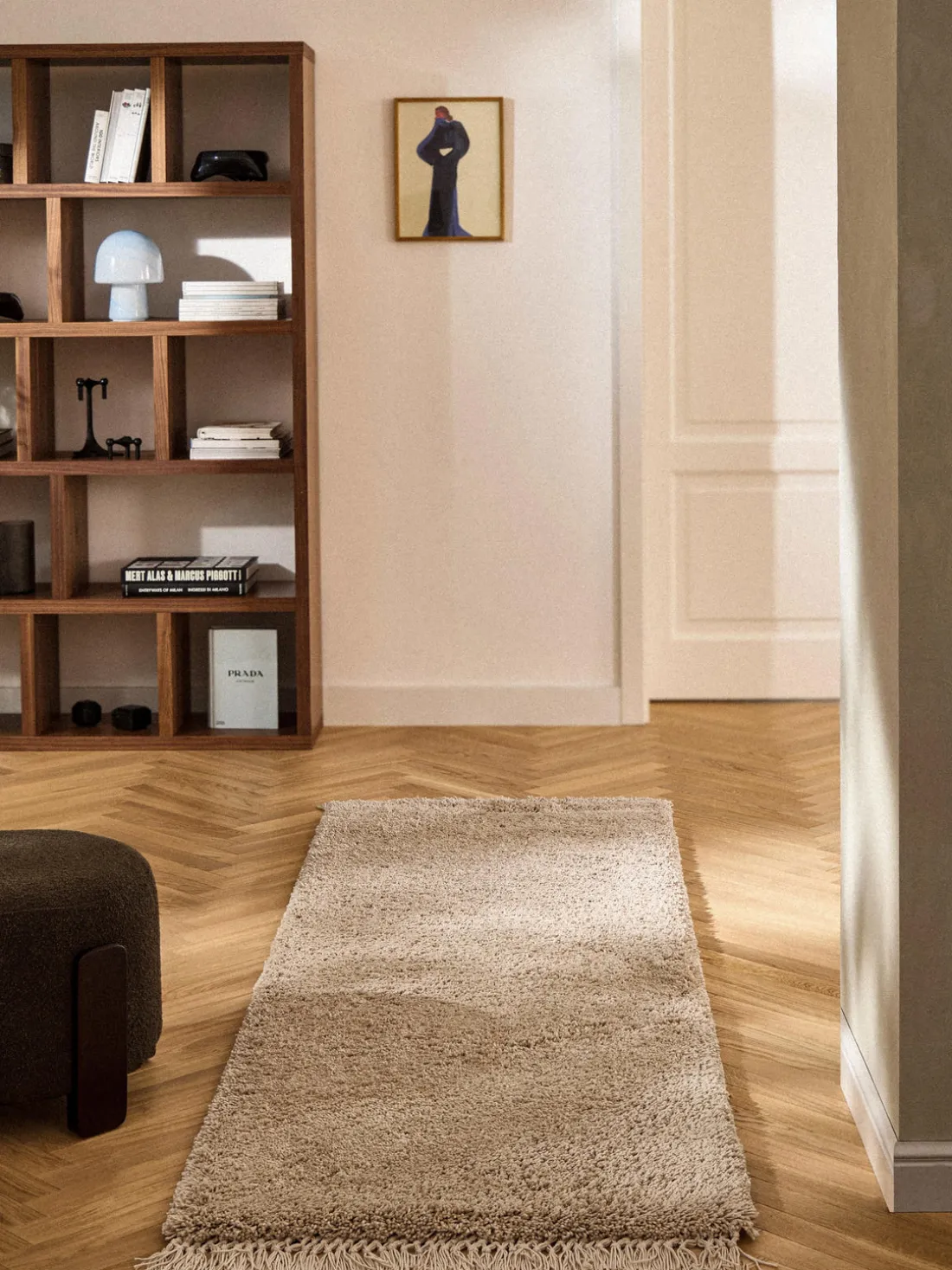 Alfombra corredor de pelo largo con flecos Dreamy