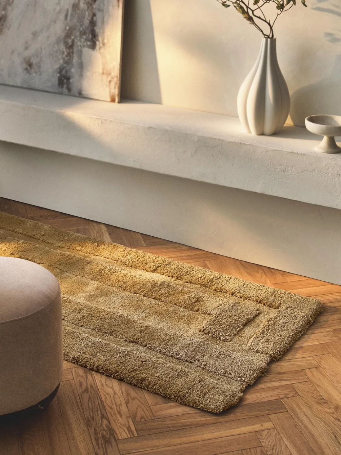 Alfombra corredor de pelo largo texturizada Genève