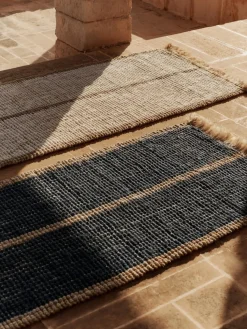Alfombra corredor de yute tejida a mano con flecos Athens