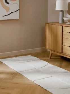 Alfombra corredor texturizada de pelo largo Jade