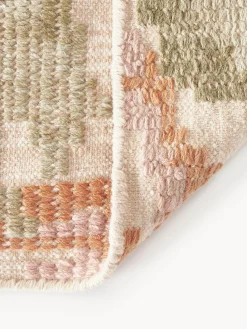 Alfombra de lana con estampado floral Rosha