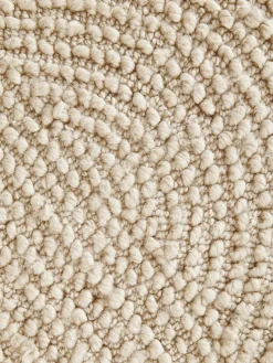 Alfombra de lana redonda artesanal de pelo corto Eleni