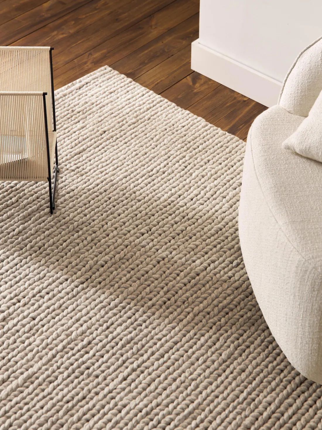 Alfombra de lana trenzada Bruna