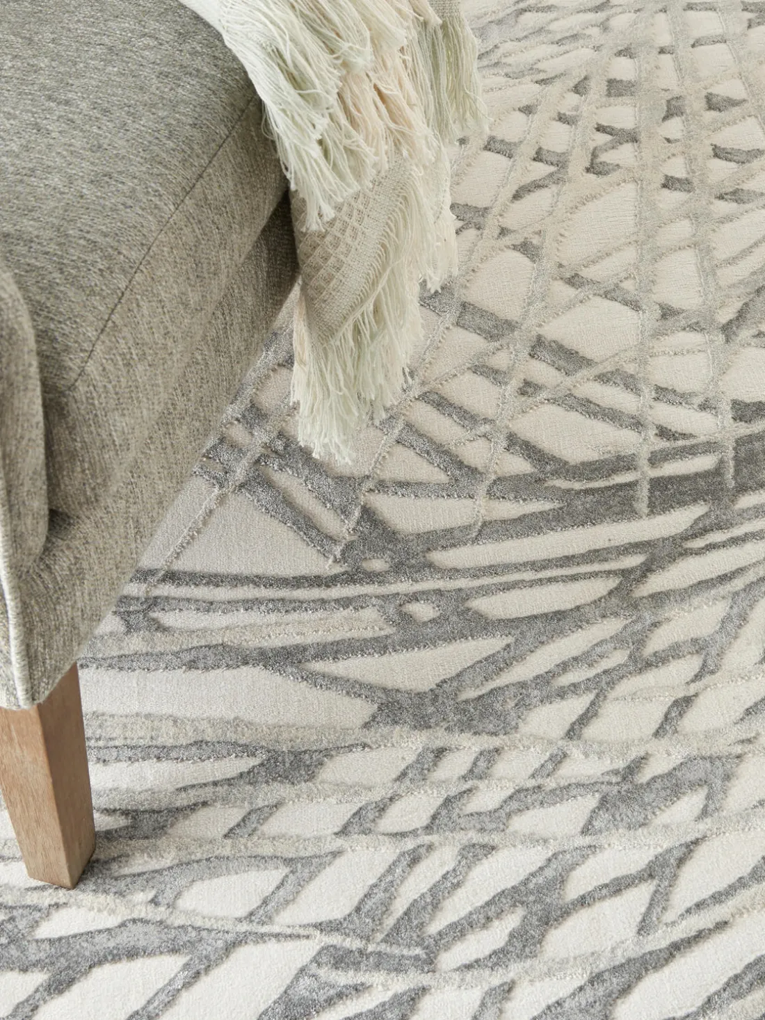 Alfombra de pelo corto con relieves Rustic Texture