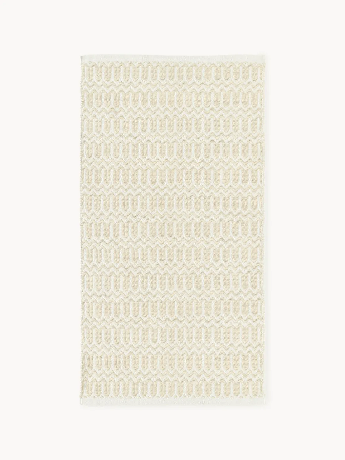 Alfombra exterior artesanal con estampado geométrico Rune