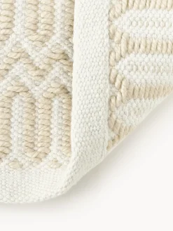 Alfombra exterior artesanal con estampado geométrico Rune