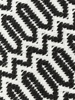 Alfombra exterior artesanal con estampado geométrico Rune