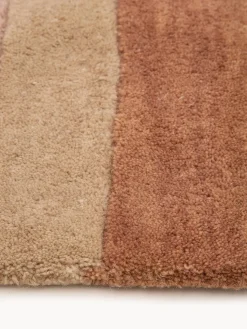 Alfombra infantil artesanal de lana con flecos Rainbow