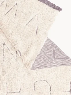 Alfombra infantil artesanal en capitoné con diseño de letras ABC, lavable