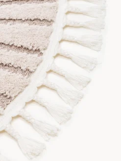 Alfombra infantil redonda texturizada con borlas Momo