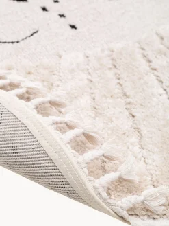 Alfombra infantil redonda texturizada con borlas Momo