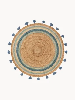 Alfombra infantil redonda artesanal de yute Lovis