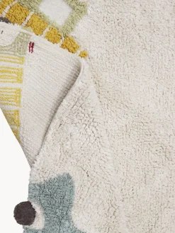 Alfombra infantil redonda artesanal con efecto alto-bajo Wheels, lavable