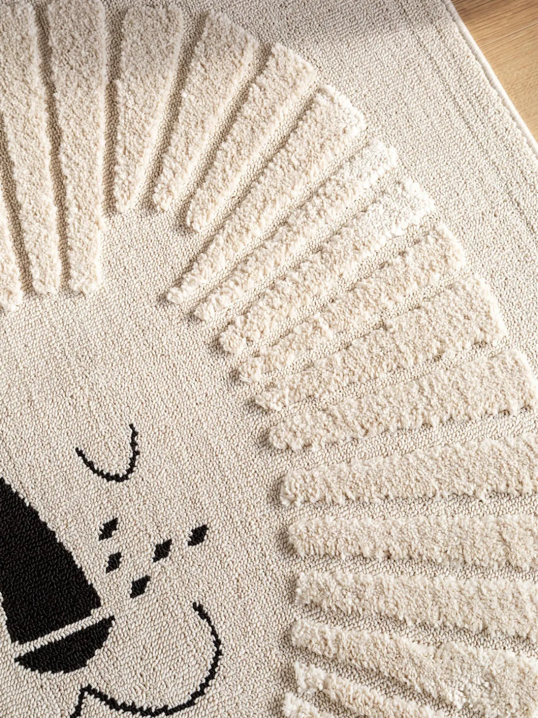 Alfombra infantil texturizada con borlas Momo