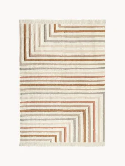 Alfombra kilim artesanal con flecos Calais