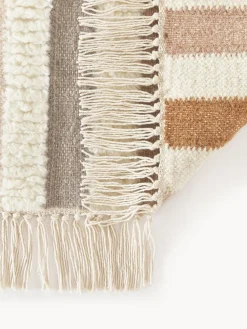 Alfombra kilim artesanal con flecos Calais