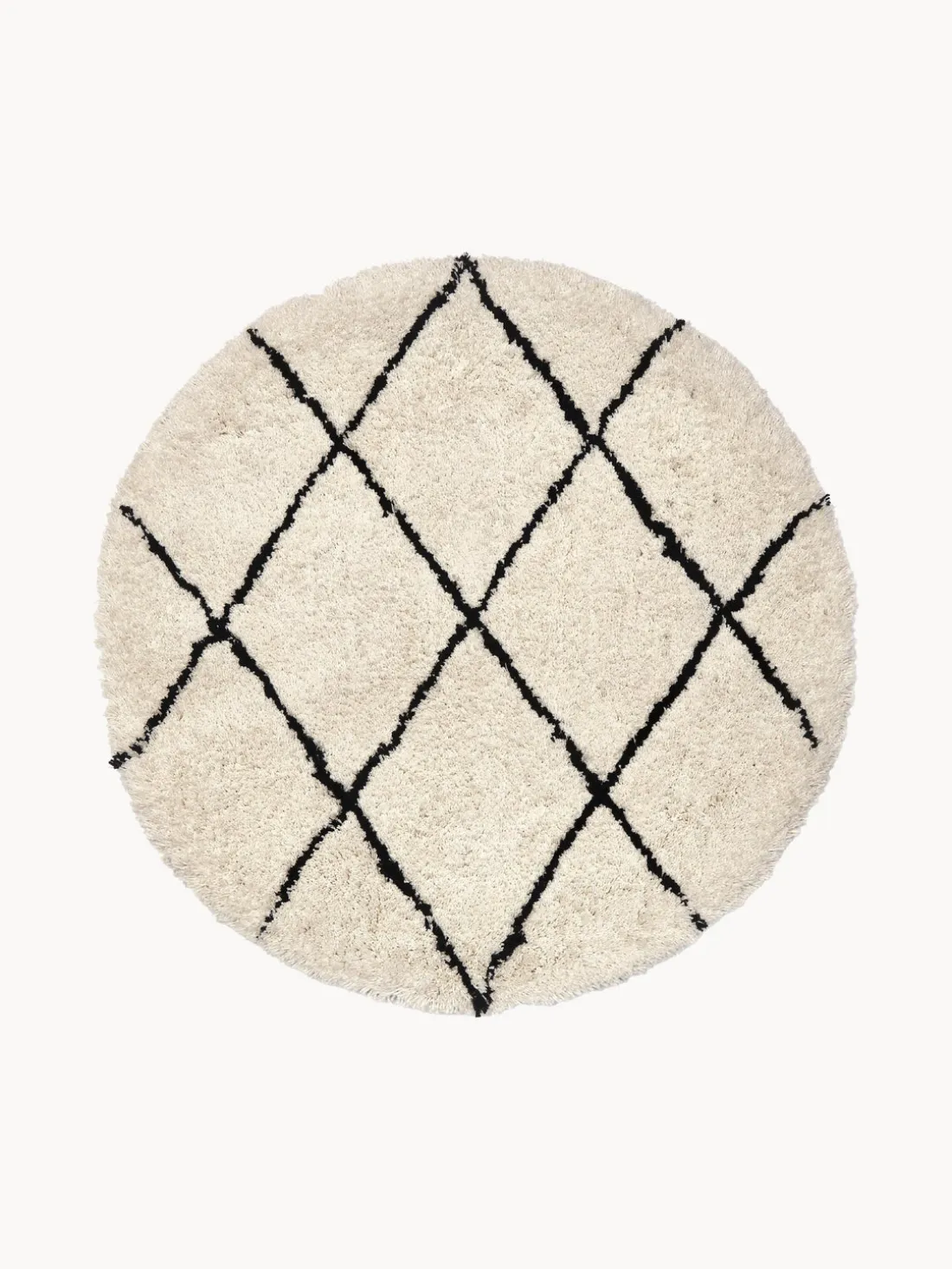 Alfombra redonda artesanal de pelo largo Naima