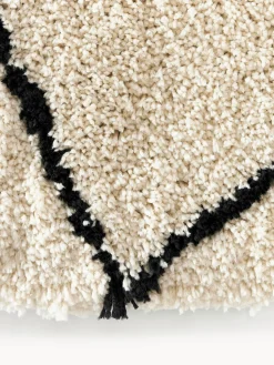 Alfombra redonda artesanal de pelo largo Naima