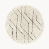 Alfombra redonda artesanal de algodón con diseño de rombos Bina