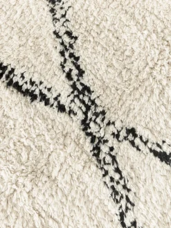 Alfombra redonda artesanal de algodón con diseño de rombos Bina