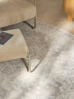 Alfombra redonda artesanal de chenilla Neapel