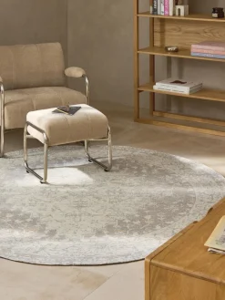 Alfombra redonda artesanal de chenilla Neapel