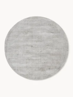 Alfombra redonda artesanal de viscosa Jane
