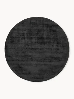 Alfombra redonda artesanal de viscosa Jane