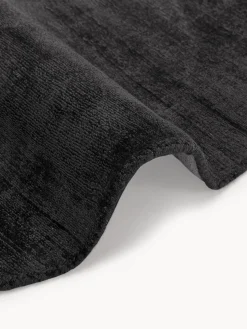 Alfombra redonda artesanal de viscosa Jane