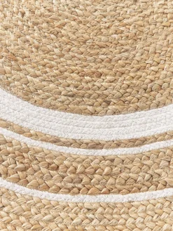 Alfombra redonda artesanal de yute Clover