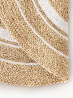 Alfombra redonda artesanal de yute Clover